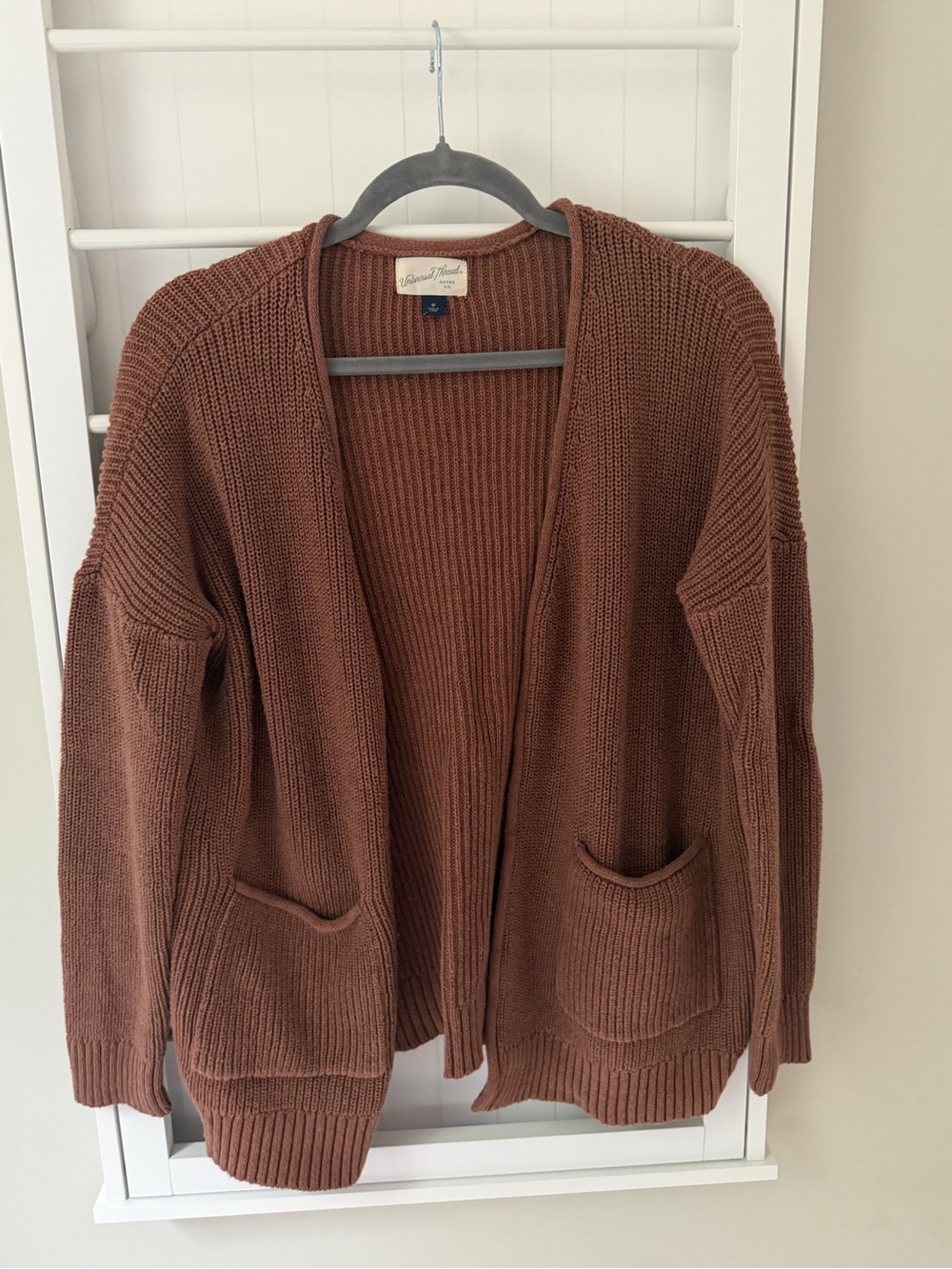Universal Thread Open-Front Knit Cardigan in Rust